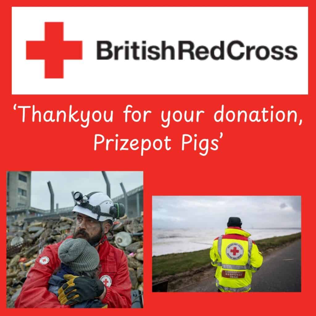 Red Cross volunteer providing aid during disaster response.