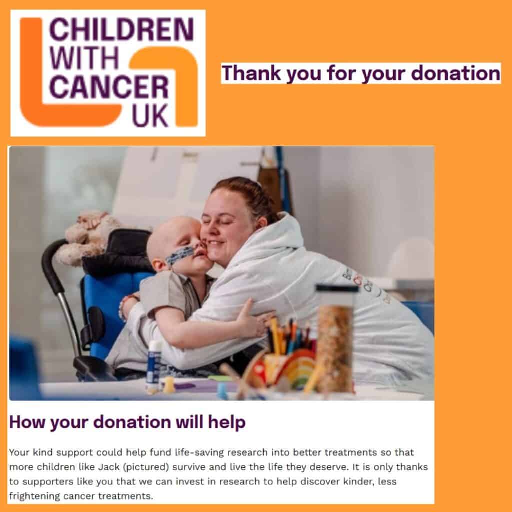 Child with cancer receiving support from a caring adult at hospital.